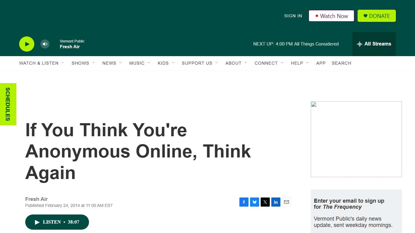 If You Think You're Anonymous Online, Think Again Vermont Public
