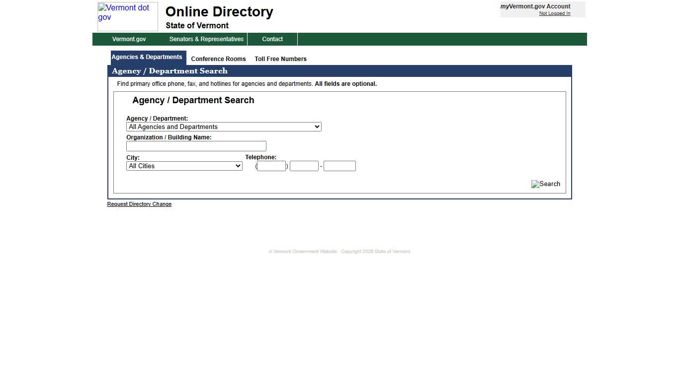 State of Vermont - Online Directory